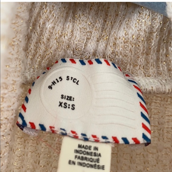 Anthropology Gold Sparkle cowl neck sweater - Picture 2 of 2